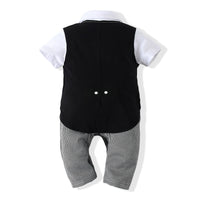 Load image into Gallery viewer, Baby Boys Houndstooth Bow Jumpsuits Wholesale 22042514
