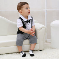 Load image into Gallery viewer, Baby Boys Houndstooth Bow Jumpsuits Wholesale 22042514
