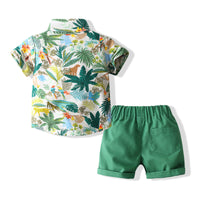Load image into Gallery viewer, 2 Pieces Set Baby Kid Boys Bow Print Shirts And Solid Color Shorts Wholesale 220425140
