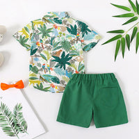 Load image into Gallery viewer, 2 Pieces Set Baby Kid Boys Bow Print Shirts And Solid Color Shorts Wholesale 220425140
