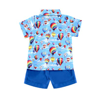 Load image into Gallery viewer, 2 Pieces Set Baby Kid Boys Bow Print Shirts And Solid Color Shorts Wholesale 220425141
