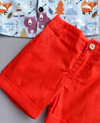 Load image into Gallery viewer, 2 Pieces Set Baby Kid Boys Animals Cartoon Print Shirts And Solid Color Shorts Wholesale 220425143
