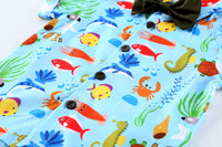 Load image into Gallery viewer, 2 Pieces Set Baby Kid Boys Cartoon Bow Print Shirts And Solid Color Shorts Wholesale 220425146
