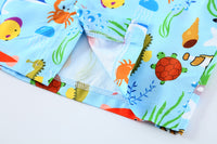 Load image into Gallery viewer, 2 Pieces Set Baby Kid Boys Cartoon Bow Print Shirts And Solid Color Shorts Wholesale 220425146
