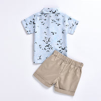Load image into Gallery viewer, 2 Pieces Set Baby Kid Boys Animals Print Shirts And Solid Color Shorts Wholesale 220425160
