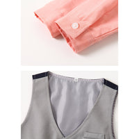 Load image into Gallery viewer, 3 Pieces Set Baby Kid Boys Birthday Party Solid Color Bow Shirts Vests Waistcoats And Pants Wholesale 220425172
