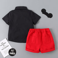 Load image into Gallery viewer, 2 Pieces Set Baby Kid Boys Bow Shirts And Solid Color Shorts Wholesale 220425180
