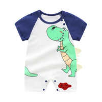 Load image into Gallery viewer, Baby Kid Unisex Striped Letters Dinosaur Animals Cartoon Print Jumpsuits Wholesale 220425188
