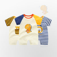 Load image into Gallery viewer, Baby Kid Unisex Striped Letters Dinosaur Animals Cartoon Print Jumpsuits Wholesale 220425188

