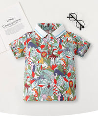 Load image into Gallery viewer, Baby Kid Boys Animals Plant Print Polo Shirts Wholesale 220425189
