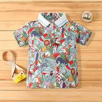 Load image into Gallery viewer, Baby Kid Boys Animals Plant Print Polo Shirts Wholesale 220425189
