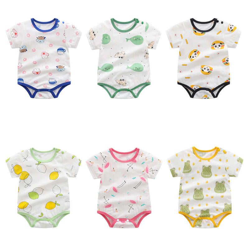 Baby Kid Unisex Fruit Animals Cartoon Print Rompers Wholesale 220425192