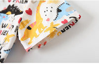 Load image into Gallery viewer, 2 Pieces Set Baby Kid Boys Letters Dinosaur Bow Print Rompers And Shorts Wholesale 220425199
