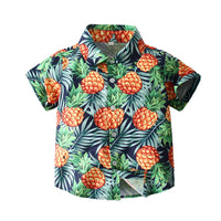 Load image into Gallery viewer, 2 Pieces Set Baby Kid Boys Tropical Shirts And Solid Color Shorts Wholesale 220425205
