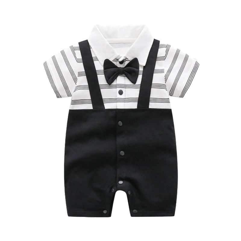 Baby Unisex Striped Color-blocking Rompers Wholesale 220425207