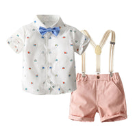 Load image into Gallery viewer, 2 Pieces Set Baby Kid Boys Print Shirts And Solid Color Rompers Wholesale 220425209

