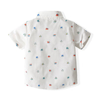 Load image into Gallery viewer, 2 Pieces Set Baby Kid Boys Print Shirts And Solid Color Rompers Wholesale 220425209
