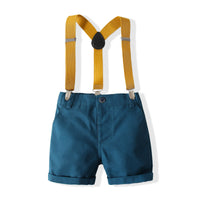 Load image into Gallery viewer, 2 Pieces Set Baby Kid Boys Striped Shirts And Solid Color Rompers Wholesale 220425218
