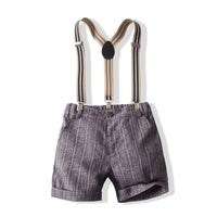 Load image into Gallery viewer, 2 Pieces Set Baby Kid Boys Checked Shirts And Solid Color Rompers Wholesale 220425219
