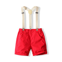 Load image into Gallery viewer, 2 Pieces Set Baby Kid Boys Dressy Checked Shirts And Solid Color Rompers Wholesale 220425222
