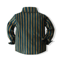 Load image into Gallery viewer, 2 Pieces Set Baby Kid Boys Dressy Striped Bow Shirts And Solid Color Jumpsuits Wholesale 220425227
