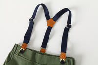 Load image into Gallery viewer, 2 Pieces Set Baby Kid Boys Dressy Striped Bow Shirts And Solid Color Jumpsuits Wholesale 220425227
