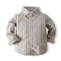 Load image into Gallery viewer, 2 Pieces Set Baby Kid Boys Birthday Party Striped Bow Shirts And Solid Color Jumpsuits Wholesale 220425250
