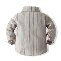 Load image into Gallery viewer, 2 Pieces Set Baby Kid Boys Birthday Party Striped Bow Shirts And Solid Color Jumpsuits Wholesale 220425250
