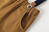 Load image into Gallery viewer, 2 Pieces Set Baby Kid Boys Birthday Party Striped Bow Shirts And Solid Color Jumpsuits Wholesale 220425250
