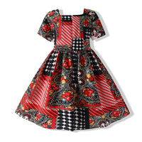Load image into Gallery viewer, Baby Kid Girls Color-blocking Flower Polka dots Print Dressy Dresses Wholesale 220425258
