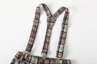 Load image into Gallery viewer, 2 Pieces Set Baby Kid Boys Solid Color Bow Shirts And Checked Jumpsuits Wholesale 220425259
