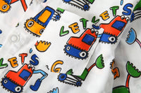 Load image into Gallery viewer, 2 Pieces Set Baby Kid Boys Letters Cartoon Bow Print Shirts And Shorts Wholesale 220425264
