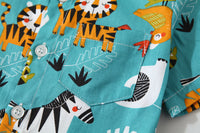 Load image into Gallery viewer, 2 Pieces Set Baby Kid Boys Animals Cartoon Bow Print Shirts And Shorts Wholesale 220425266
