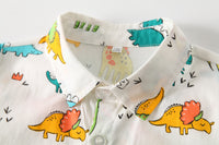 Load image into Gallery viewer, 2 Pieces Set Baby Kid Boys Dinosaur Cartoon Print Shirts And Shorts Wholesale 220425269

