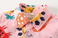 Load image into Gallery viewer, 2 Pieces Set Baby Kid Boys Dinosaur Cartoon Bow Print Shirts And Shorts Wholesale 220425270
