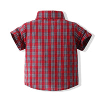Load image into Gallery viewer, 2 Pieces Set Baby Kid Boys Checked Shirts And Shorts Wholesale 220425275
