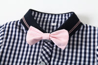 Load image into Gallery viewer, 2 Pieces Set Baby Kid Boys Checked Bow Rompers And Shorts Wholesale 220425276
