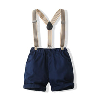 Load image into Gallery viewer, 2 Pieces Set Baby Kid Boys Solid Color Bow Shirts And Shorts Wholesale 220425277
