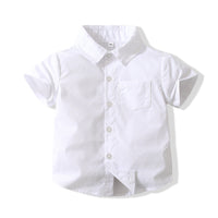 Load image into Gallery viewer, 2 Pieces Set Baby Kid Boys Solid Color Bow Shirts And Shorts Wholesale 220425281
