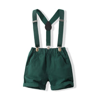 Load image into Gallery viewer, 2 Pieces Set Baby Kid Boys Solid Color Bow Shirts And Shorts Wholesale 220425281
