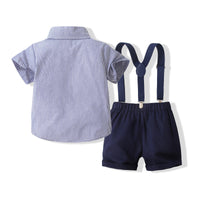Load image into Gallery viewer, 2 Pieces Set Baby Kid Boys Striped Bow Shirts And Shorts Wholesale 220425282
