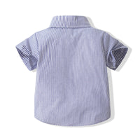Load image into Gallery viewer, 2 Pieces Set Baby Kid Boys Striped Bow Shirts And Shorts Wholesale 220425282
