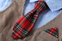 Load image into Gallery viewer, 3 Pieces Set Baby Kid Boys Birthday Party Solid Color Bow Shirts And Color-blocking Checked Vests Waistcoats And Pants Wholesale 220425294
