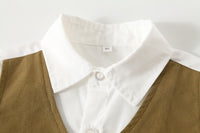 Load image into Gallery viewer, 3 Pieces Set Baby Kid Boys Dressy Bow Shirts And Solid Color Pants Wholesale 220425306
