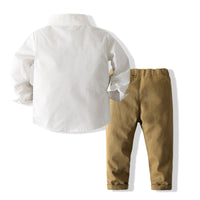 Load image into Gallery viewer, 3 Pieces Set Baby Kid Boys Dressy Bow Shirts And Solid Color Pants Wholesale 220425306
