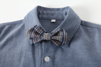 Load image into Gallery viewer, 3 Pieces Set Baby Kid Boys Dressy Solid Color Bow Shirts And Checked Vests Waistcoats And Pants Wholesale 220425312
