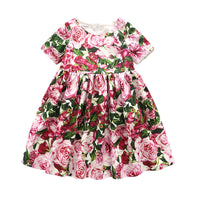 Load image into Gallery viewer, Kid Big Kid Girls Flower Print Dresses Wholesale 22042534
