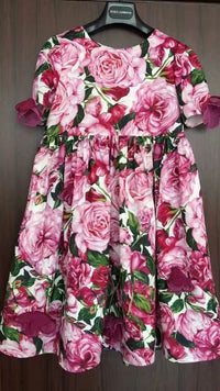 Load image into Gallery viewer, Kid Big Kid Girls Flower Print Dresses Wholesale 22042534
