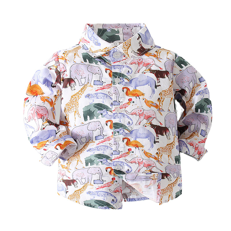 Baby Kid Boys Dinosaur Animals Print Shirts Wholesale 220425366