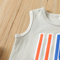 Load image into Gallery viewer, 2 Pieces Set Baby Kid Boys Independence Day Letters Tank Tops Striped And Star Shorts Wholesale 220425368
